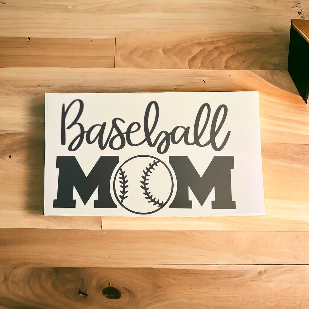 Baseball Mom Vinyl Decal 6”x4” With Transfer Tape Permanent